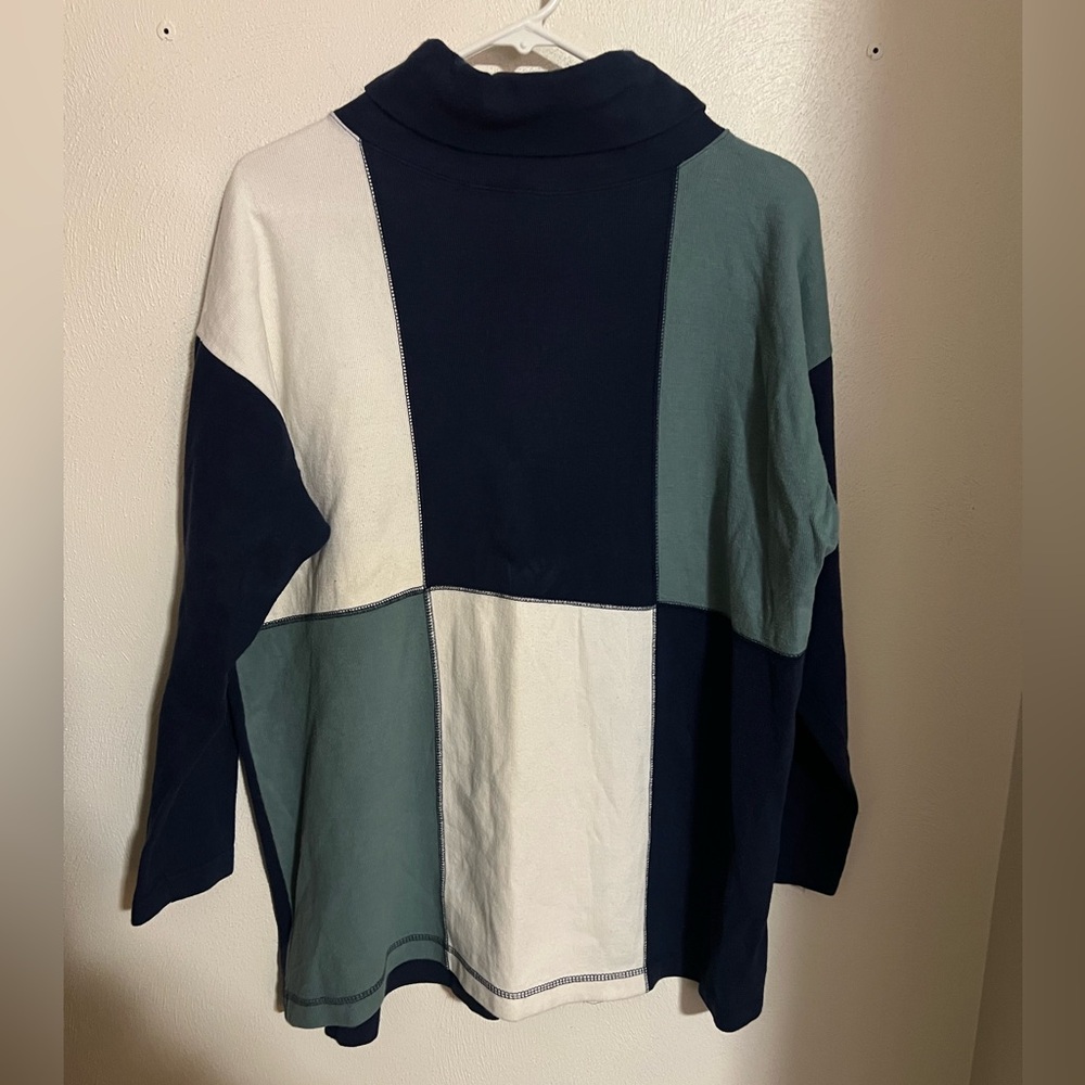 WHITEFISH BAY Classic Vintage 100%‎ Cotton Colorblock Turtleneck Women's Size L
